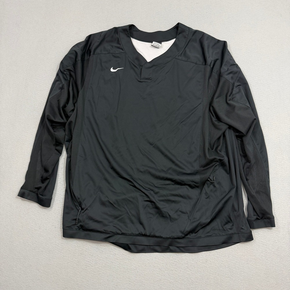 Nike Pullover Training Top Mens 3XL Black 708188-010 Long Sleeve Mesh Panels